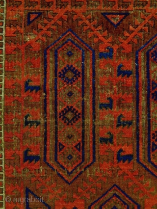 1880 Timuri Baluch
Size: 100x190cm
Natural colors, there are glue at the back side of the edges and the headends.               