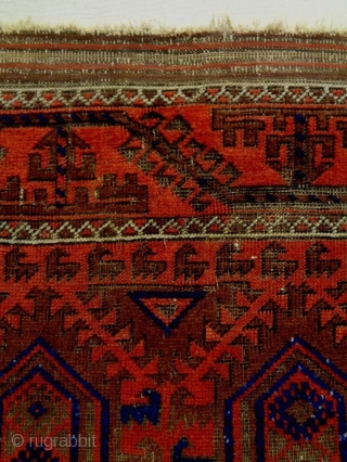 1880 Timuri Baluch
Size: 100x190cm
Natural colors, there are glue at the back side of the edges and the headends.               