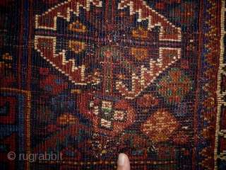 Kamseh Bagface
Size: 83x72cm (2.8x2.4ft)
Natural colors, made in circa 1910, there is one old repair (see pic. 7)                