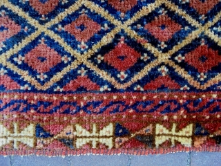 Turkmen Torba
Size: 110x34cm
Natural colors (except the apricot color is a bit faede), made in period 1910.                 