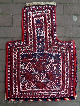 Soumakh Herki Salt Bag
Size: 44x60cm (1.5x2.0ft)
Natural colors, circa 80 years old                      