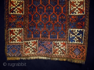 1880 Timuri Belouch
Size: 71x140cm (2.4x4.7ft)
Natural colors, Turkish knots                         