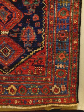 Kurdish Rug
Size: 139x225cm
Natural colors, made in circa 1910, there is an old repair at the bottom headend.                