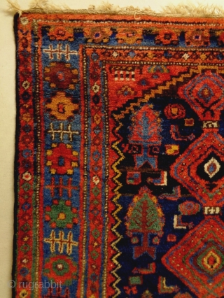 Kurdish Rug
Size: 139x225cm
Natural colors, made in circa 1910, there is an old repair at the bottom headend.                