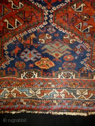 Qasqhay /Kashkuli
Size: 115x150cm (3.8x5.0ft)
Natural colors, circa 90 years old                        