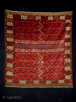 Special Size and Design Ensi
Size: 105x115cm (3.5x3.8ft)
Natural colors, there is silk (see pic. 10 & 11), one repair (see pic. 12), made in circa 1910        