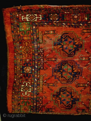 1850 Turkmen Chuval Fragment
Size: 145x72cm (4.8x2.4ft)
Natural colors                          