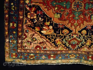 Very Fine Ferahan
Size: 78x66cm (2.6x2.2ft)
Natural colors, made in circa 1910, there are moth bites at some very small areas              
