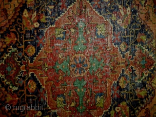 Very Fine Ferahan
Size: 78x66cm (2.6x2.2ft)
Natural colors, made in circa 1910, there are moth bites at some very small areas              
