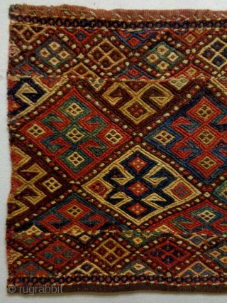 19th Century Tribal Jaf Soumakh
Size: 99x52cm
Natural colors, there are some old repairs (see picture 5).                  