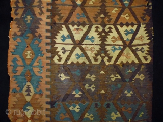 1850/70 Anatolian Kelim Fragment
Size: 86x177cm (2.9x6.9ft)
Natural colors                          