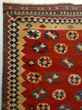 19th Century Nomad Qasqhay Kelim
Size: 140x200cm (4.7x6.7ft)
Natural colors, the condition is good, no repair.                   