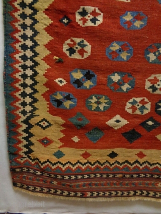 19th Century Nomad Qasqhay Kelim
Size: 140x200cm (4.7x6.7ft)
Natural colors, the condition is good, no repair.                   