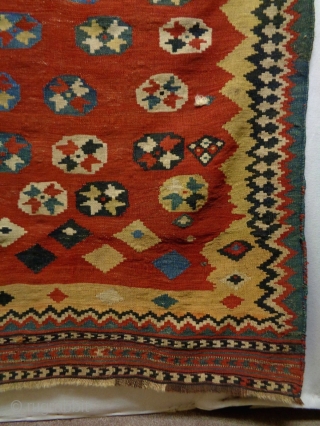 19th Century Nomad Qasqhay Kelim
Size: 140x200cm (4.7x6.7ft)
Natural colors, the condition is good, no repair.                   