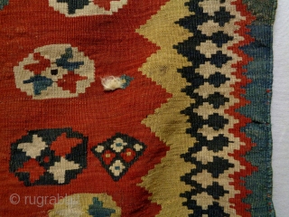 19th Century Nomad Qasqhay Kelim
Size: 140x200cm (4.7x6.7ft)
Natural colors, the condition is good, no repair.                   