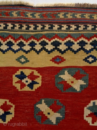 19th Century Nomad Qasqhay Kelim
Size: 140x200cm (4.7x6.7ft)
Natural colors, the condition is good, no repair.                   