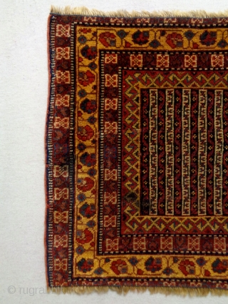 19th Century very Fine Afshar Bagface
Size: 56x45cm
Natural colors, there are two stains.                     