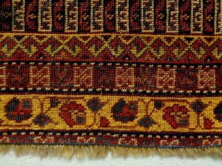 19th Century very Fine Afshar Bagface
Size: 56x45cm
Natural colors, there are two stains.                     