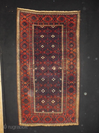 1870/80 Fine Belouch
Size: 91x166cm (3.0x5.5ft)
Natural colors, the selvages are not original
                      