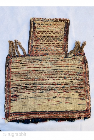  Beautiful Luri Bakhtiyai Saltbag sumak technique 1880 circa all good colors and very good condition 60x48cm                