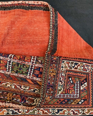 Large Afshar chuval sumak technique 1900 circa all good natural colors and perfect condition 147x78cm                  