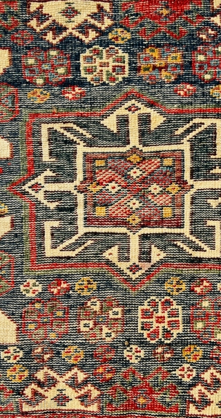 Fine Khamseh bagface circa 1870 size 62x48cm                          