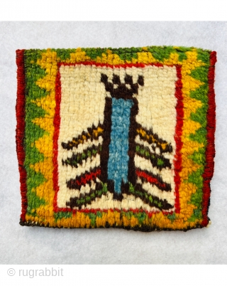 Beautiful Qashqai Gabbeh chanteh circa 1880 all good natural colors and perfect condition size 20x20 cm.                 