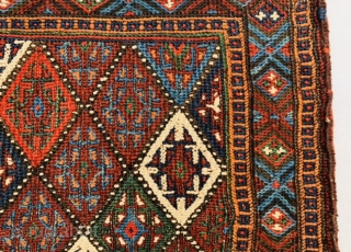  beautiful Afshar sumak bag circa 1890 ,all good colors and perfect condation,size 58x48cm                   