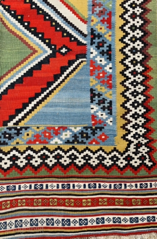 beautiful Qashqai Kilim circa1890 all good colors and perfect condition wool on wool size235x150cm                   