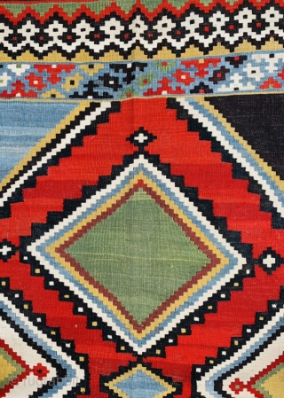 beautiful Qashqai Kilim circa1890 all good colors and perfect condition wool on wool size235x150cm                   