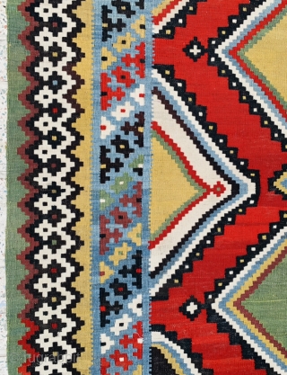 beautiful Qashqai Kilim circa1890 all good colors and perfect condition wool on wool size235x150cm                   