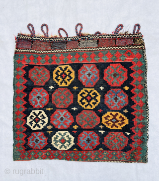 Large varamin kilim bag.circa 1880 all fantastic natural colors and good condation wool on wool size 80x75cm                