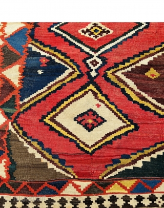 Beautiful Rare size Lori Qashqai Kilim circa 1880
all good natoral colors and very good condation size 155×120cm
                