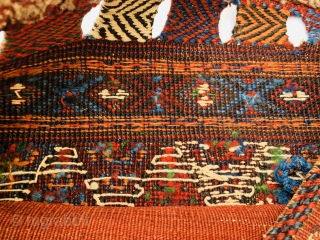 beautiful Afshar sumak bag circa 1890 ,all good colors and perfect condation,size 58x48cm                    