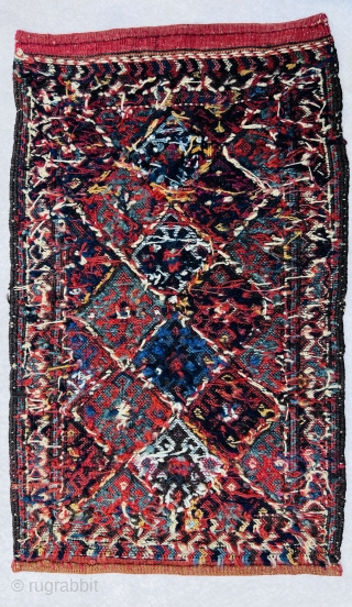  kurdish Quchan soumac Balisht circa 1880 all good natural colors and perfect condition wool on wool,size55x35cm                