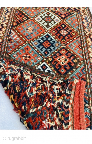  kurdish Quchan soumac Balisht circa 1880 all good natural colors and perfect condition wool on wool,size55x35cm                