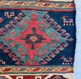 Very fine Shahsevan Mafrash panel circa 1870 all good colors  size 55x45cm.                    