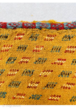 	Beautiful double face Qashqai spoon bag circa 1880 all excellent natural colors and perfect condition size 42x29cm                