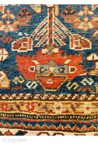 Beautiful Qashqai rug circa 1880 all  good natural dyes,without any repairs low pile  In some places in the center,size 210x140cm. Wool on wool        