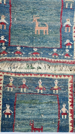 Antique Luri Bakhtiyari Gabbeh runner circa 1900 in very  good condition size 190x70cm.Very soft and shiny wool               