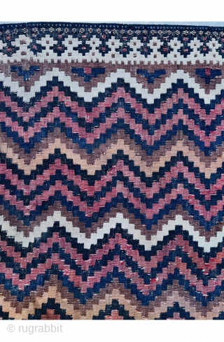 Afshar sofreh zig zag 3D design circa 1890/1900 all good natural dyes and in good  condition,White color is all cotton...size 110x96cm           