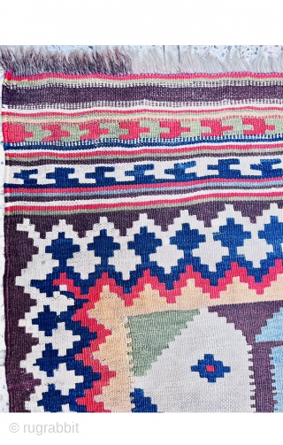 excellent #Qashqai kilim…amazing quality and all natural dyes circa 1880 in perfect condition> size245x140cm.wool on wool                 