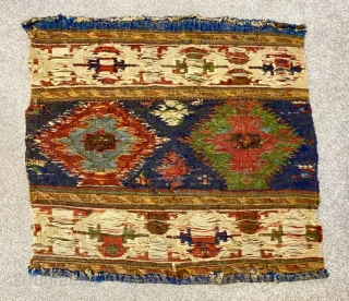 Very fine Shahsevan Mafrash panel circa 1870 all good natural colors and perfect condition size 55x45cm.                 