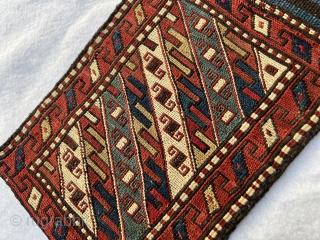 beautiful small shahsevan sumac khorjin  circa 1890 all good natural dyes and in very good condition size80x24cm               