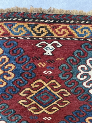 Shahsevan mafrash panel sumac circa 1880 all good natural dyes and in good condition size55x40cm                  