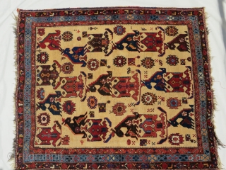 Antique Afshar Rug.no repair,size 150x130cm.                            