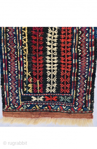 Kurdi Quchian sumac circa 1880 all good colors and in perfect condition size98x34c                    