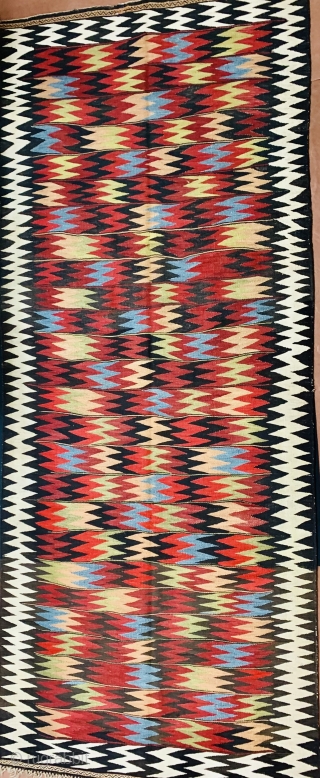 Persian Bijar Kilim 1900 circa  wool on wool all good colors and very good condition size 340x135cm               