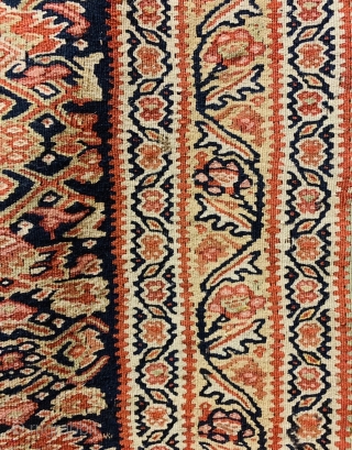 senneh kilim very fine quality 1860 circa with some old repairs   size 190x130cm                  