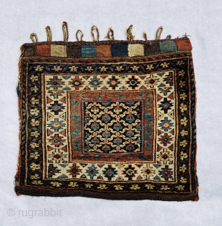  Very unusual Varamin  bag circa 1870s with Salor Turkmen Aksu design in the medallion! Size 60x52cm               